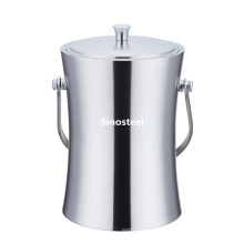 Waist Type Stainless Steel Wine Cooler Ice Bucket with Lid